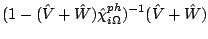 $\displaystyle (1-(\hat{V}+\hat{W})\hat{\chi}^{ph}_{i\Omega})^{-1}(\hat{V}+\hat{W})$