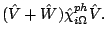 $\displaystyle (\hat{V}+\hat{W})\hat{\chi}^{ph}_{i\Omega}\hat{V}.$